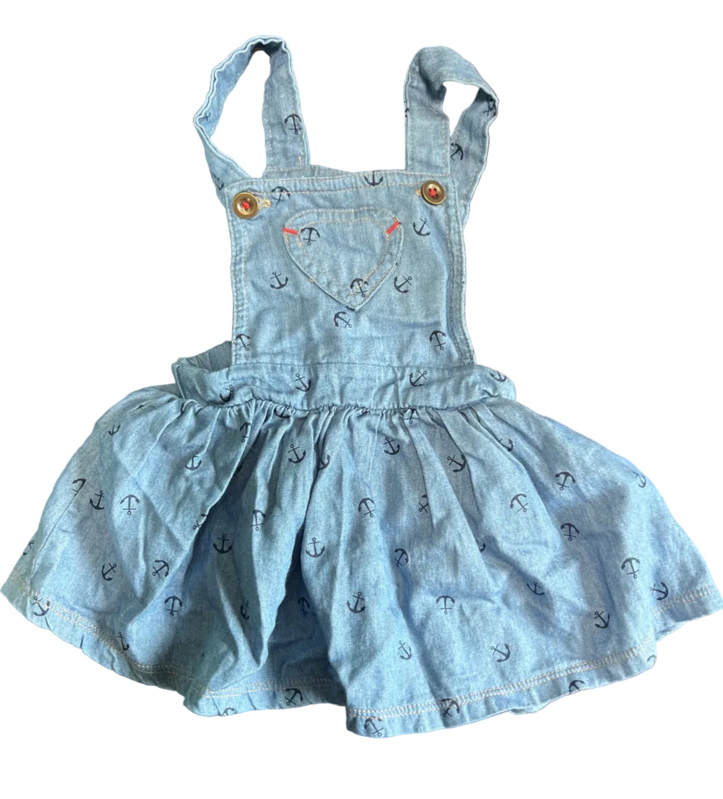 George Overall Dress, 3-6 months