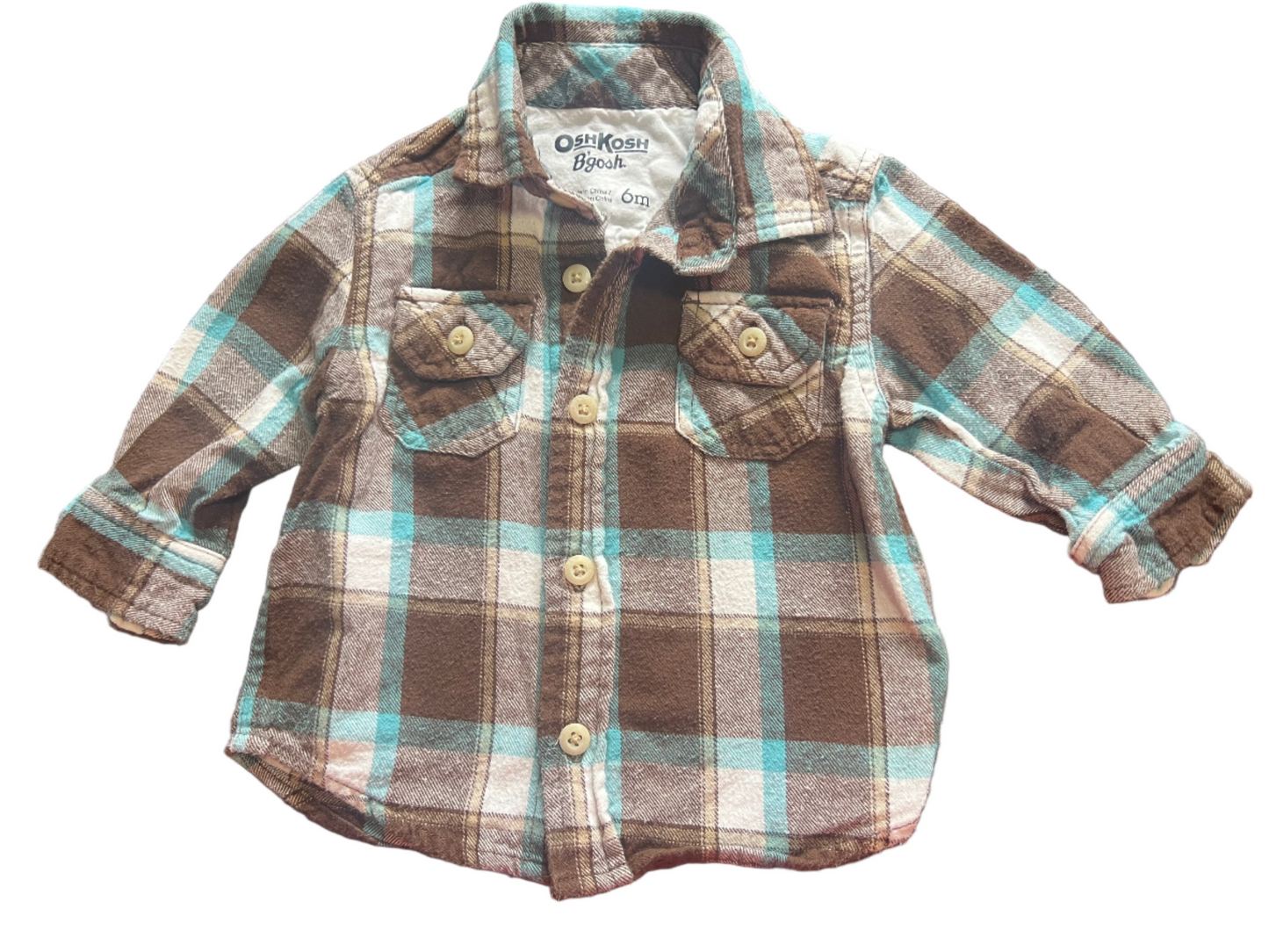 OshKosh Plaid Shirt, 3-6 months
