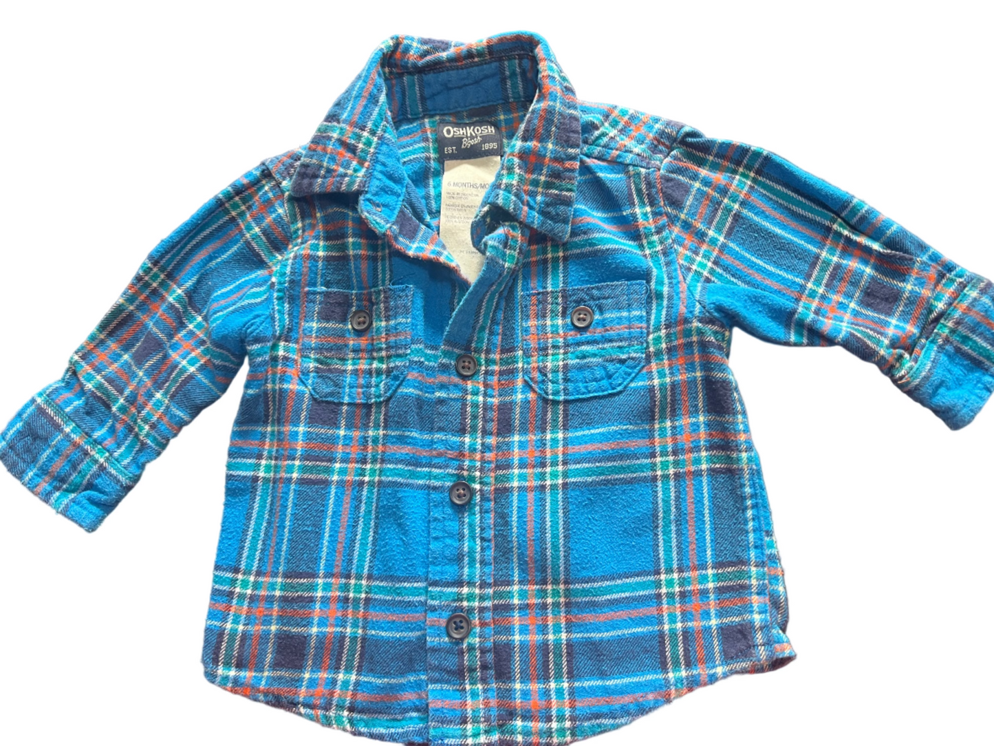 OshKosh Plaid Shirt, 3-6 months