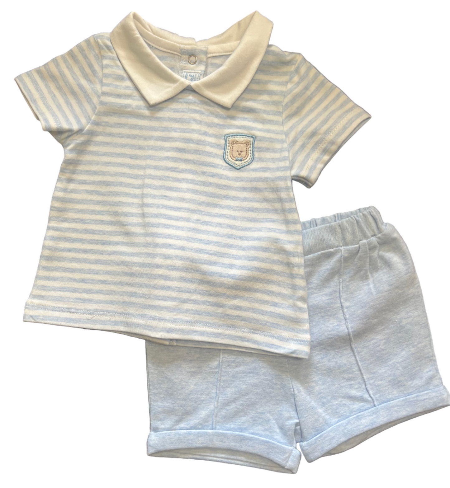 May Nal, Light Blue Short and T-shirt Set, 2-4 months