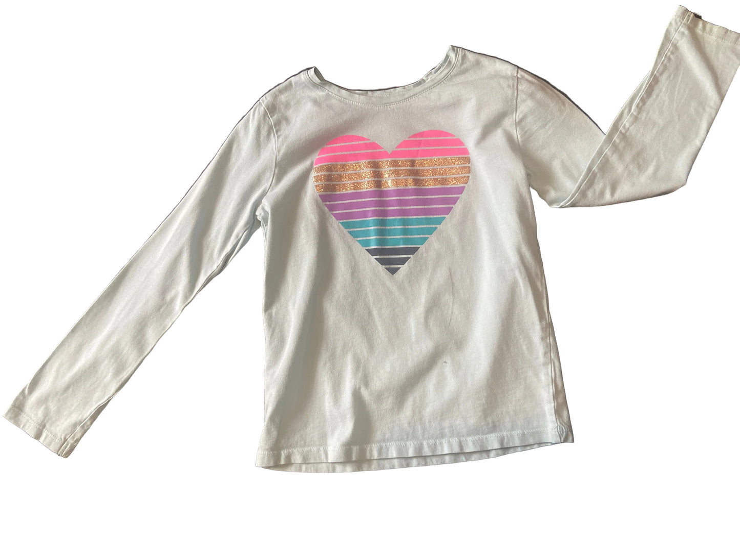 George Light Blue Heart Long Sleeved Shirt, Size 7/8