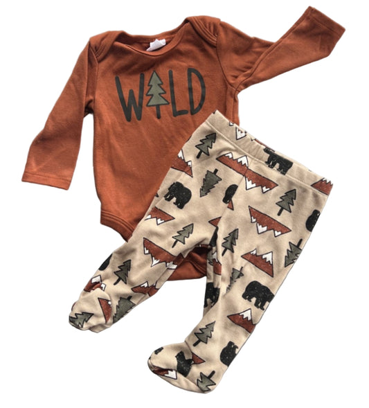 PL Baby Onesie and Pants Set, 0-3 months