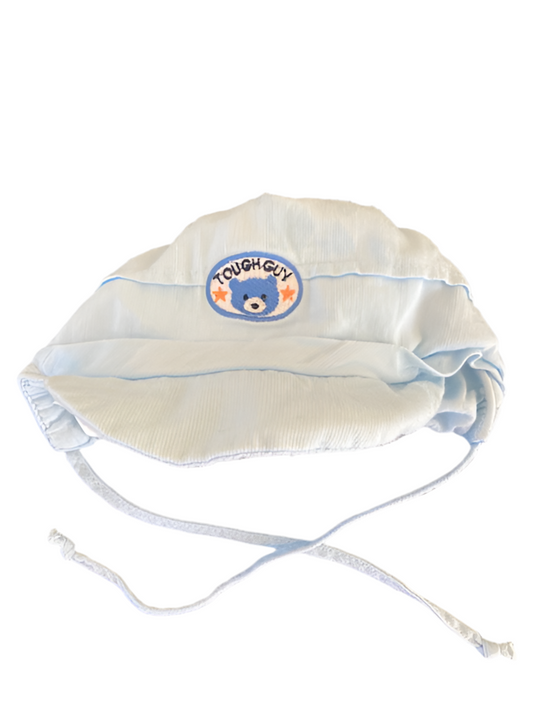 No Brand, Blue Bonnet with Tie, 0-3 months