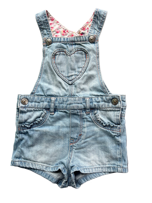 H&M Jean Short Overalls, 6-9 months