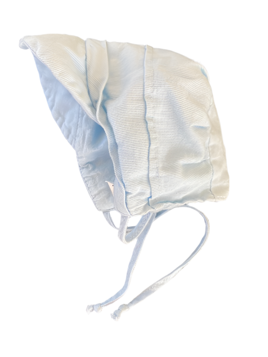 No Brand, Blue Bonnet with Tie, 0-3 months