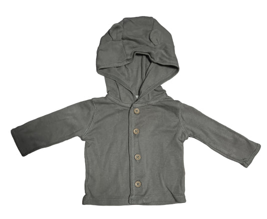 Carter's, Long Sleeved Hooded Button Up Sweater, Newborn