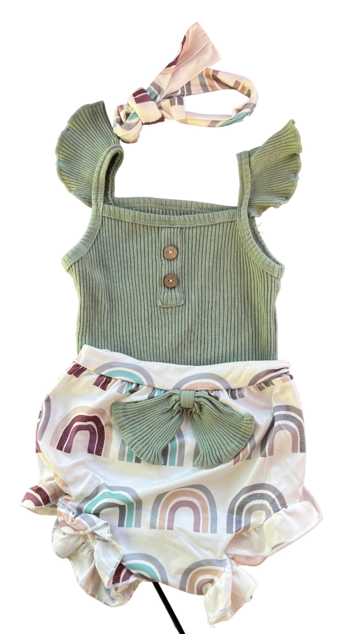 Unknown Brand, Onesie and Shorts, 9-12 months