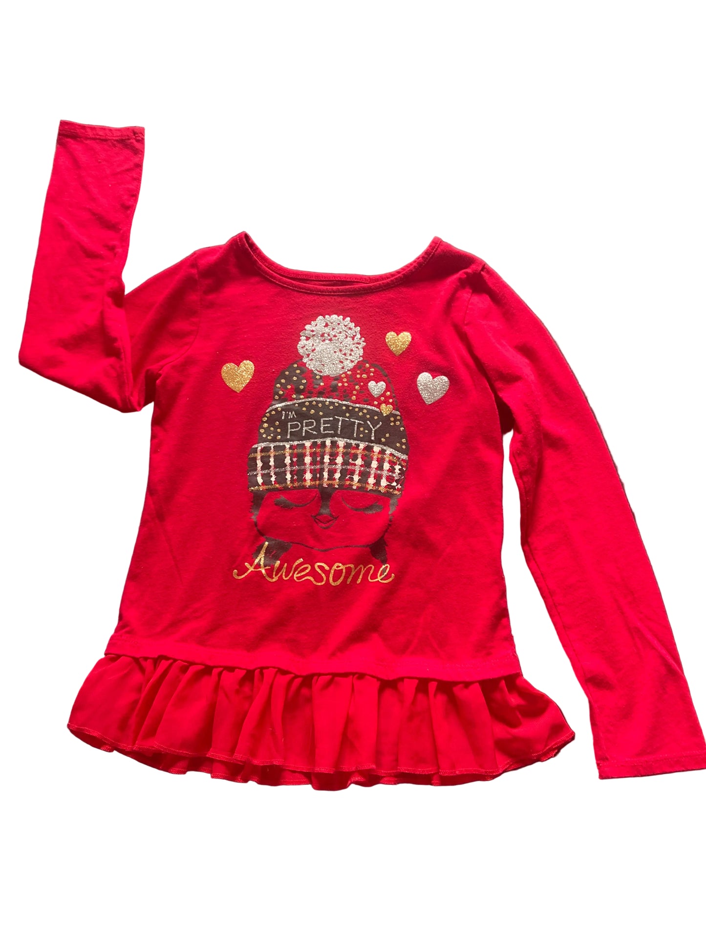 365 Kids Red Long Sleeved Shirt, Size 7