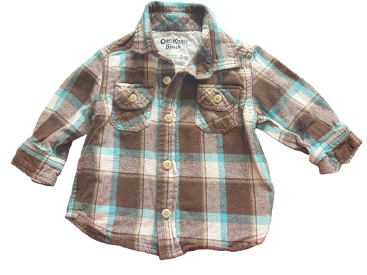 OshKosh Plaid Shirt, 3-6 months
