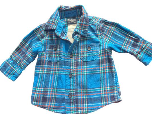 OshKosh Plaid Shirt, 3-6 months
