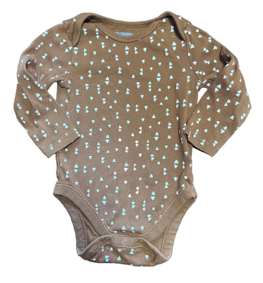 Old Navy, Long  Sleeved Brown Onesie, 6-12 months