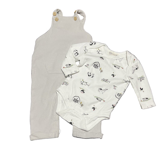 Rabbit & Bear Overalls and Onesie Set, 0-3 months