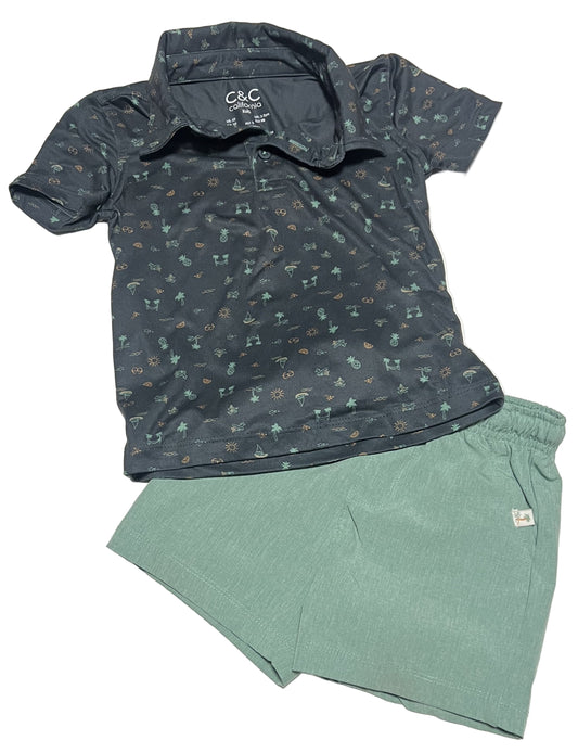 C&C California Polo and Shorts Set, 3T